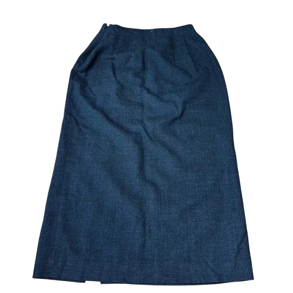Vintage 90s Gianni Wool Pencil Skirt Gray Office Side Slit Lined Made in‎ USA 6